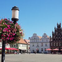 Blumenampel am Markt